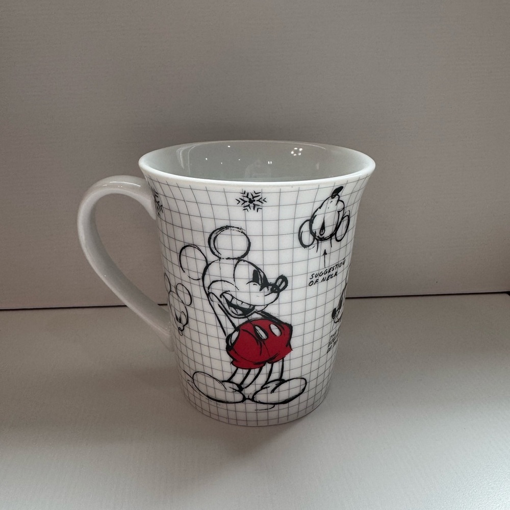 Disney Sketch Mickey Mouse Red and White Coffee Mug